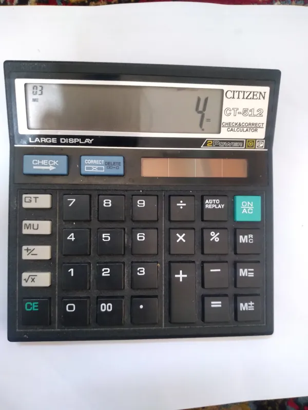 ماشین حساب آفتابی سیتیزن مدل ct512