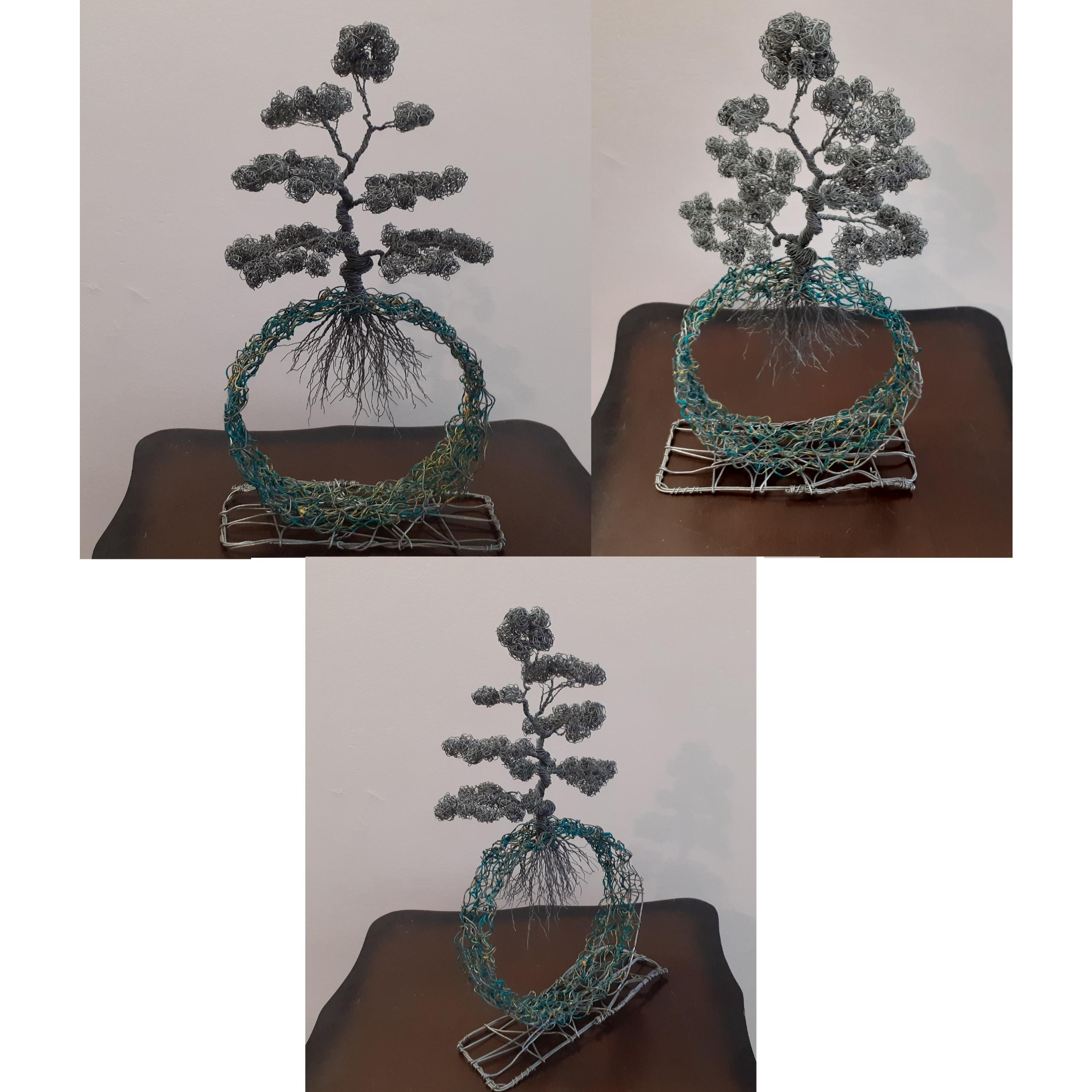 مجسمه سیمی مفتولی درخت خاص استاد امیر قربعلی