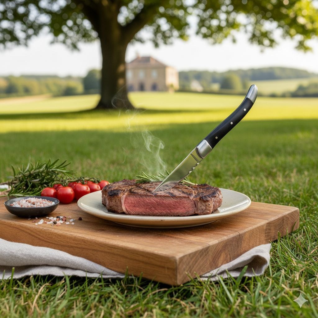 چاقوی استیک اورجینال دسته چوب مشکی لوکس