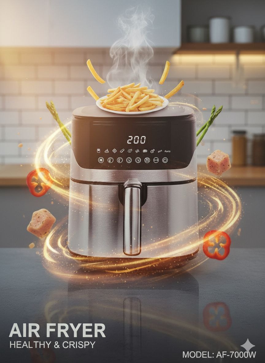 ایر فرایر 7لیتری برند Dellucci