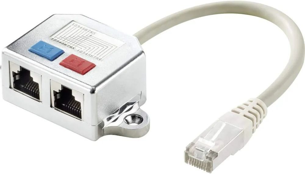 تبدیل شبکه RJ45 دو به یک فلزی Renkforce