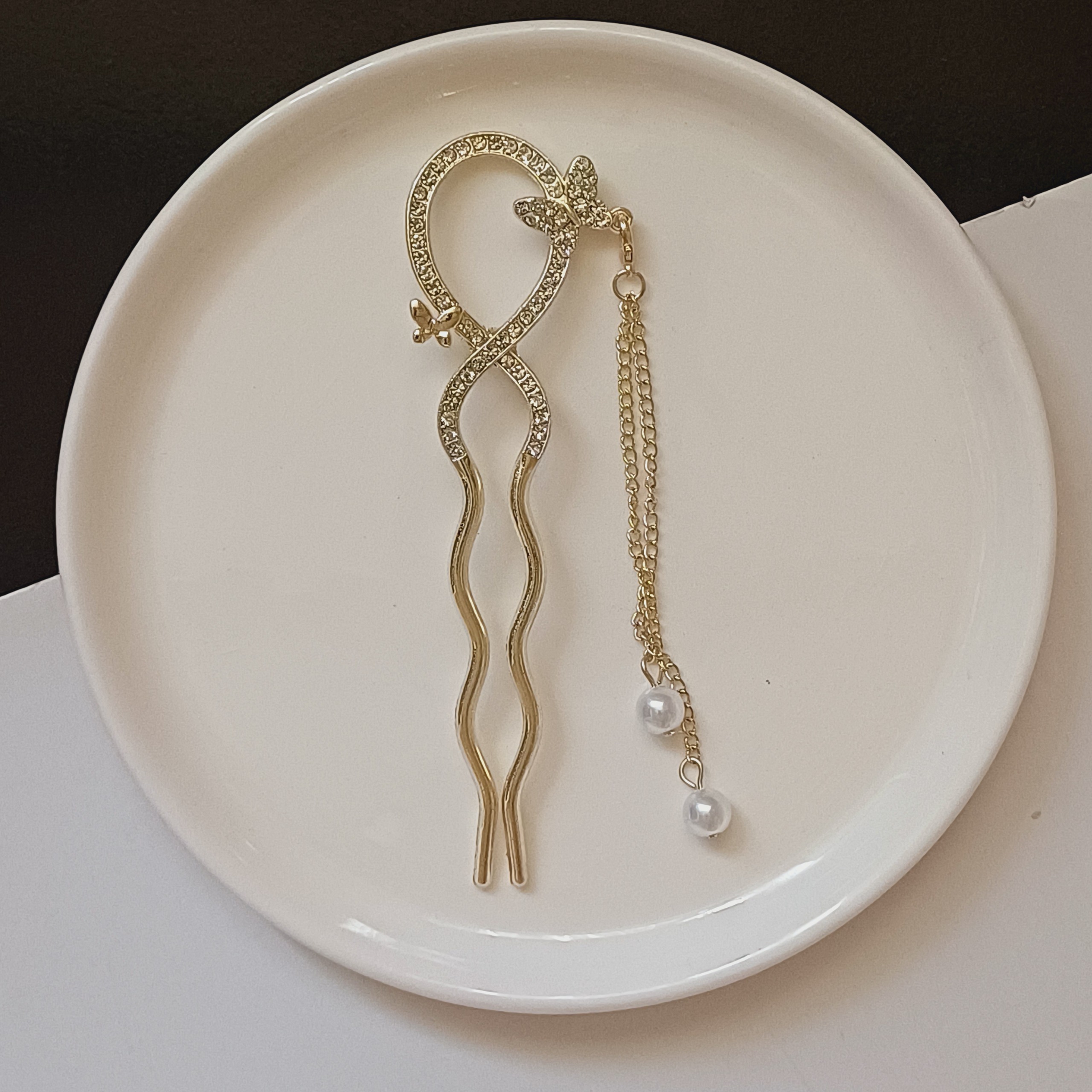 کانزاشی طرح پروانه آویزدار طلایی فلزی