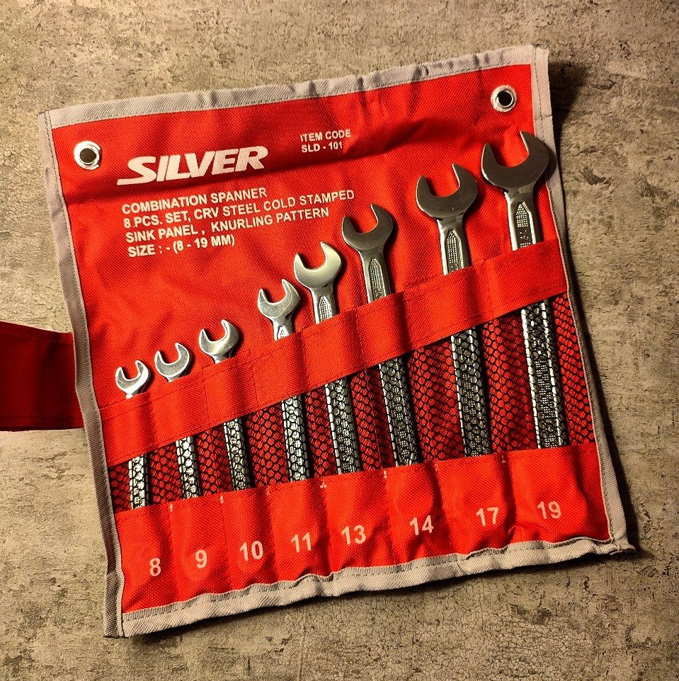 ست آچار یک سر تخت یک سر رینگی سیلور Silver