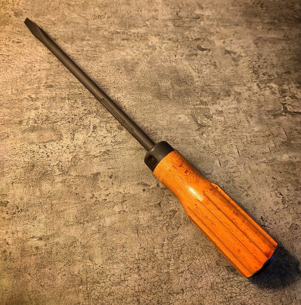 پیچ گوشتی قدیمی آمریکایی دسته چوبی ضربه خور