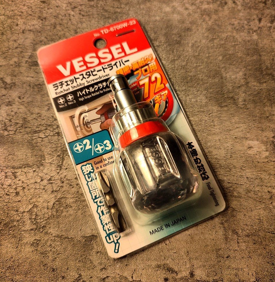 پیچ گوشتی مشتی بیت گیر جغجغه ای وسل ژاپن Vessel