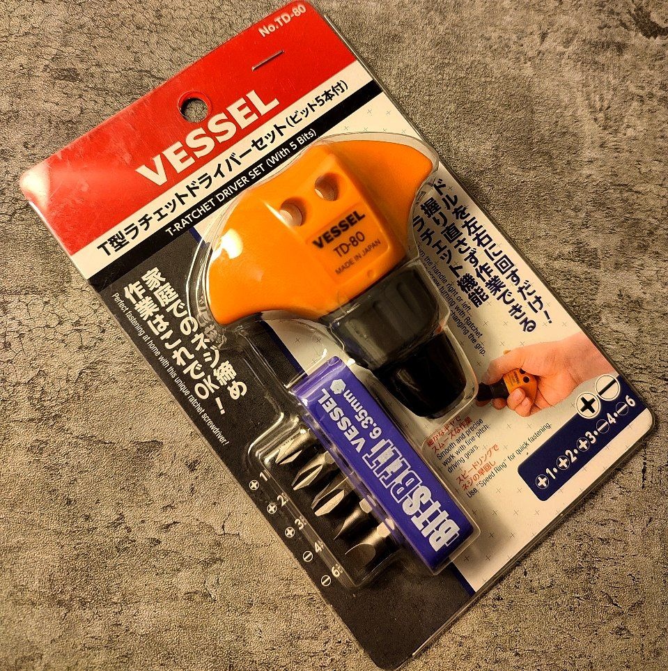 پیچ گوشتی مشتی بیت گیر جغجغه ای وسل ژاپن Vessel