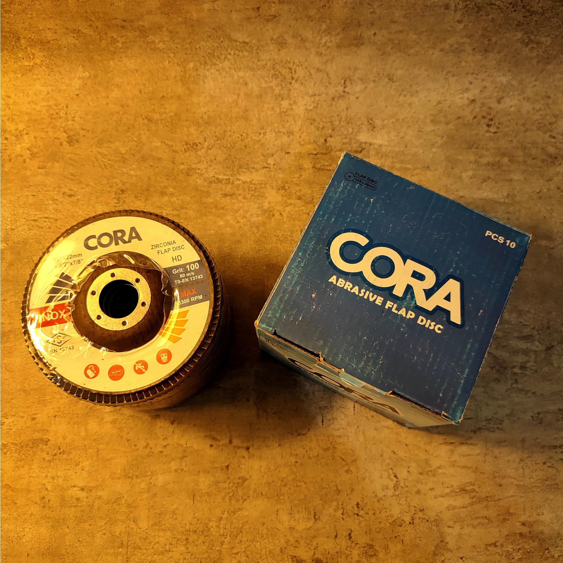 سنباده فلاپ مینی فرز بسته 10 عددی گرید 100 Cora