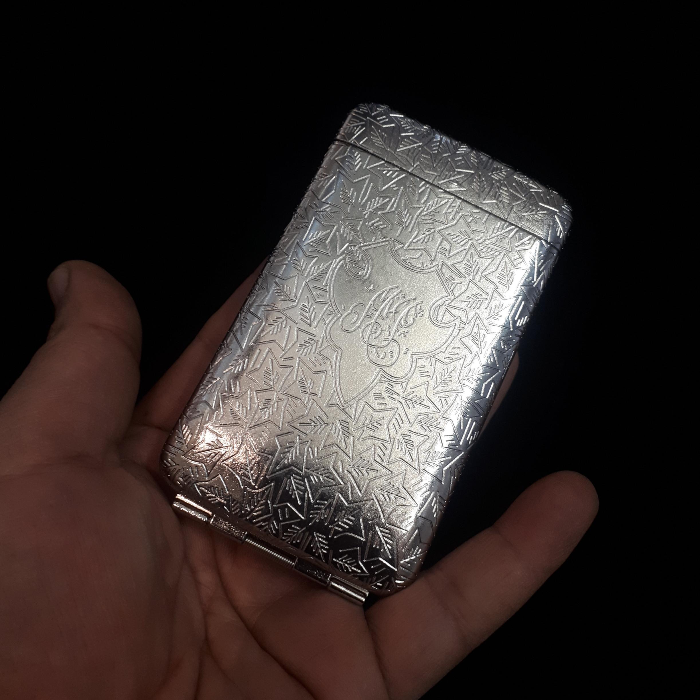 جا سیگاری قلم دار برنجی اب نقره توضیحات
