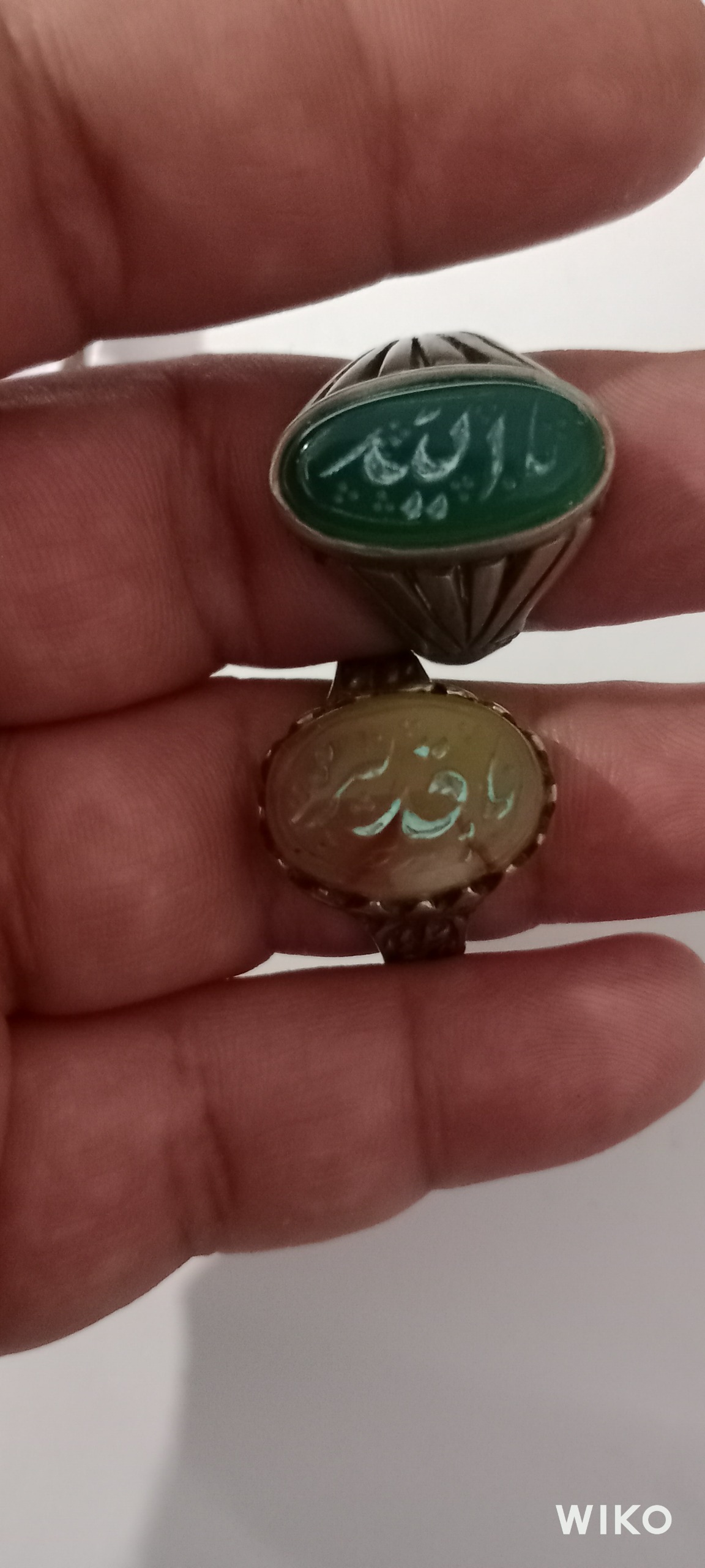 2عدد انگشتر حکاکی عقیق