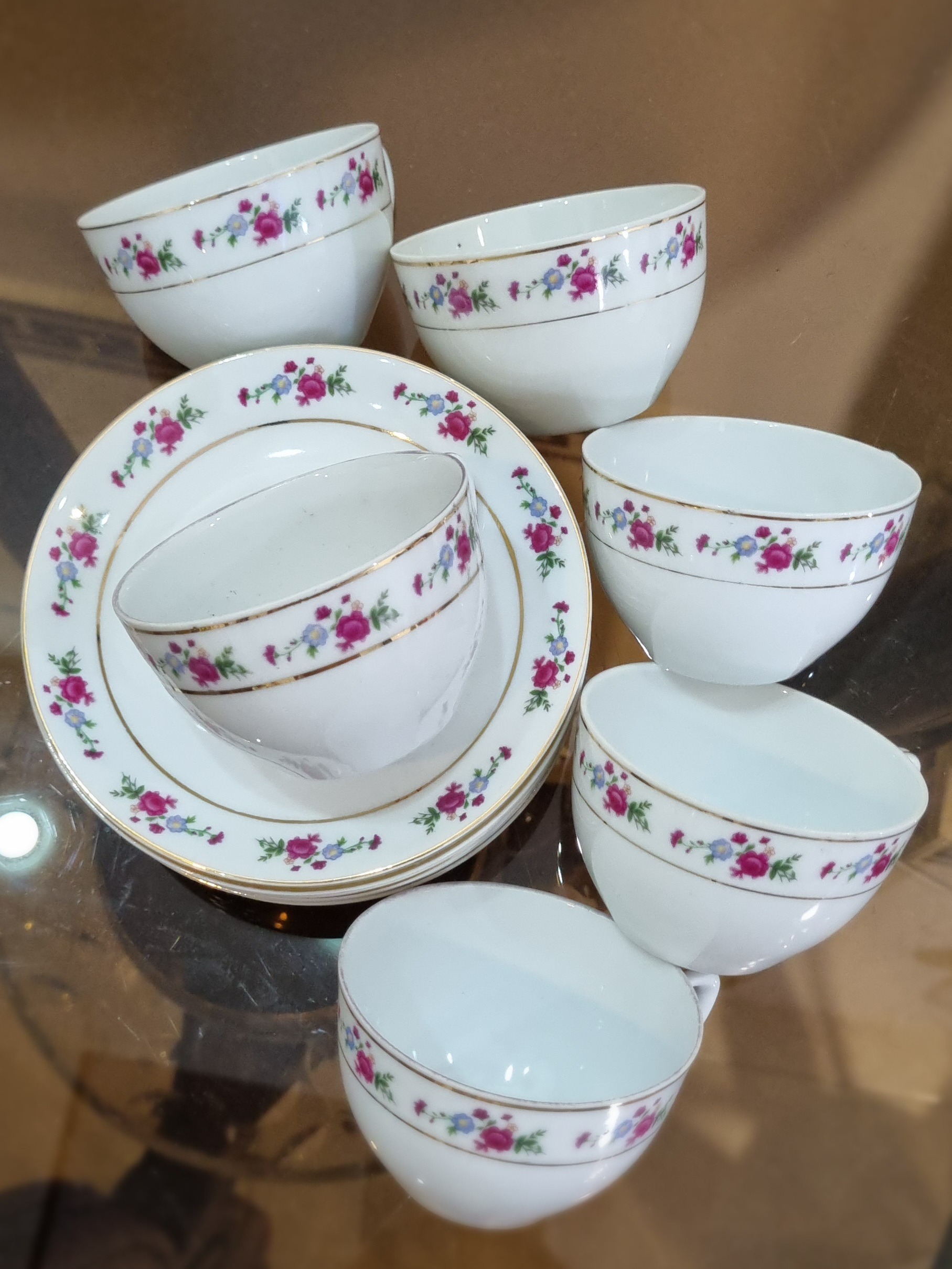 ست فنجان نعلبکی چای خوری گل ترمه