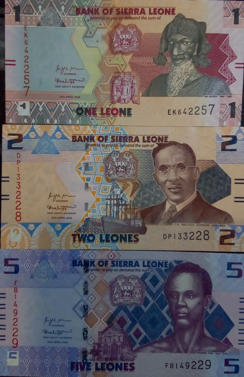ست سیرالئون با شماره آخر پشت سر هم و خاص