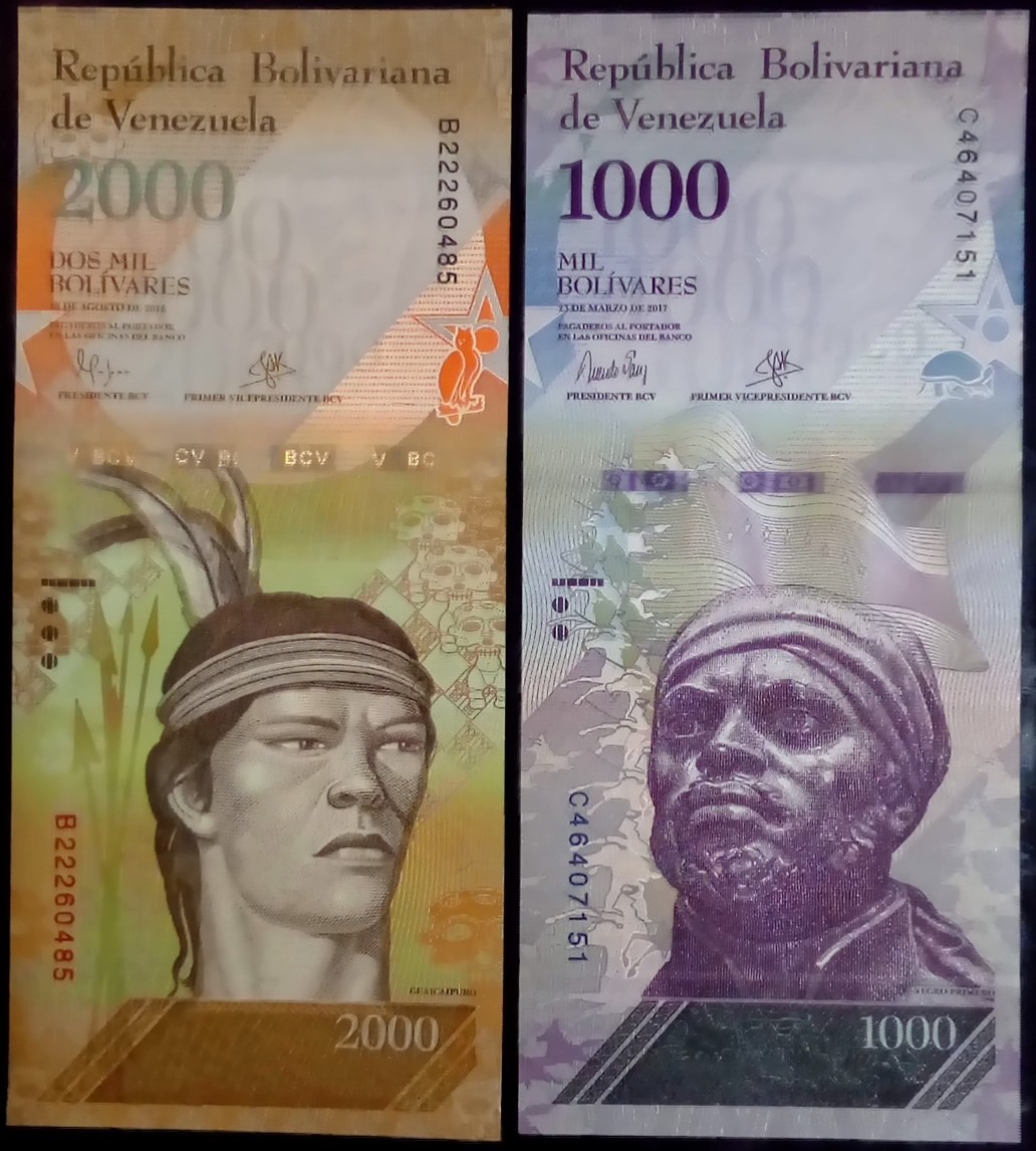 1000 و 2000 بولیوار ونزوئلا