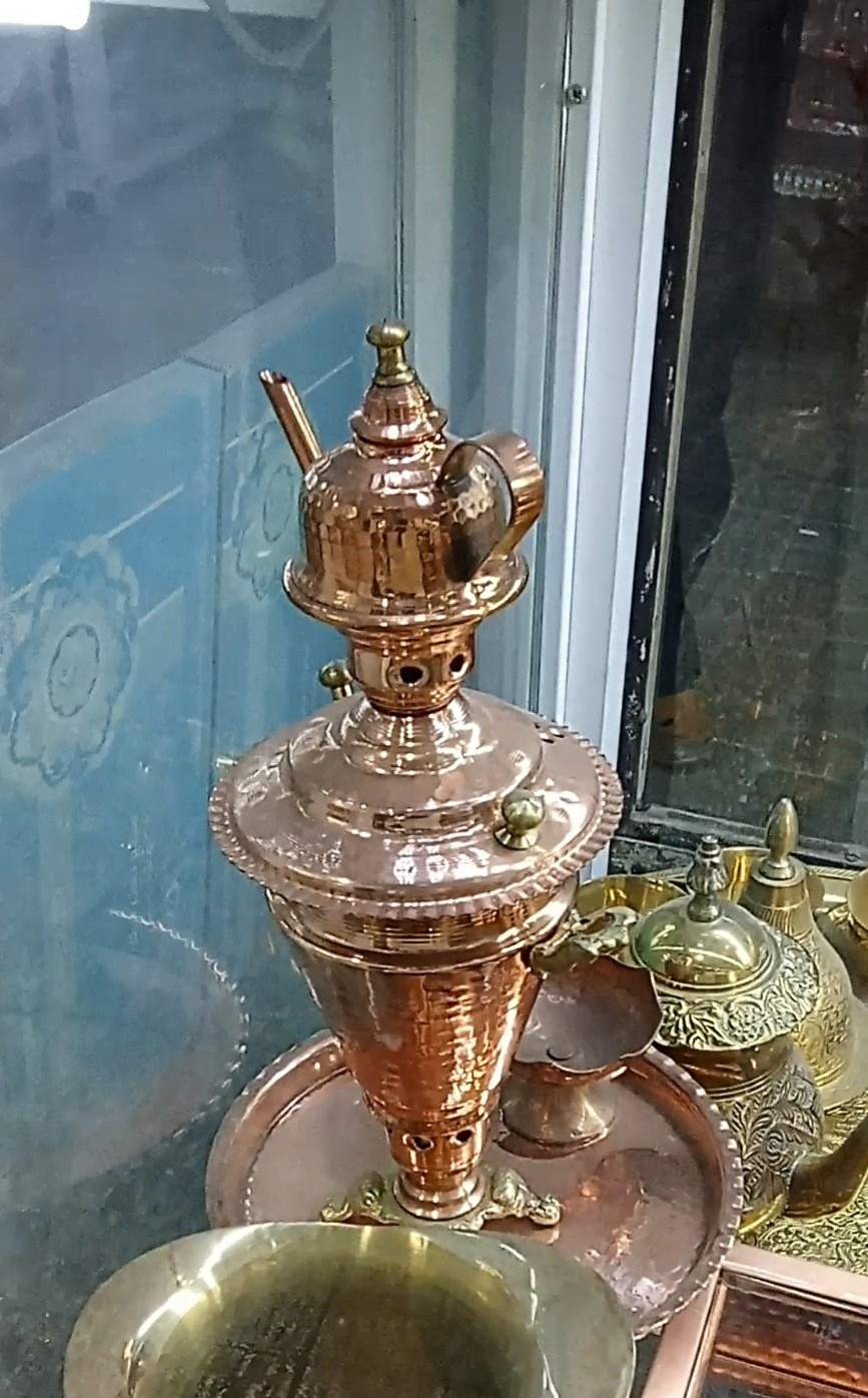 ست کامل سماورمینیاتوری مسی دستسازچکشی30سانت