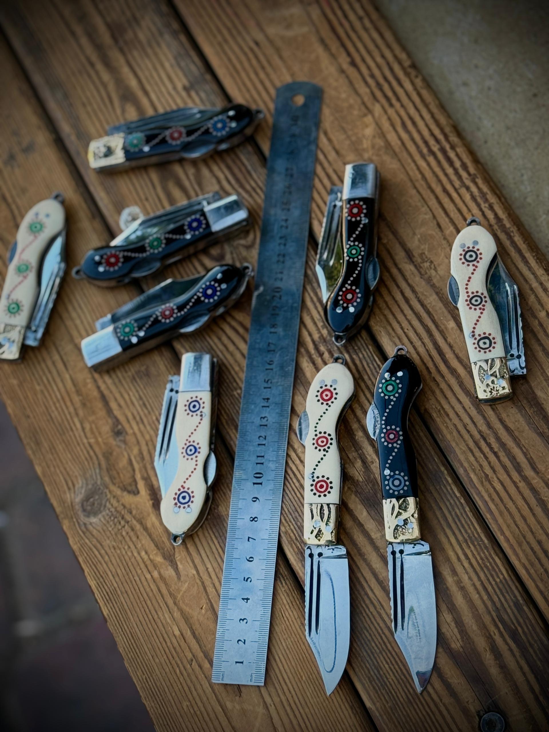 چاقوطرح باباآهنبرکارزنجان متنوع رنگ بندی16سانت