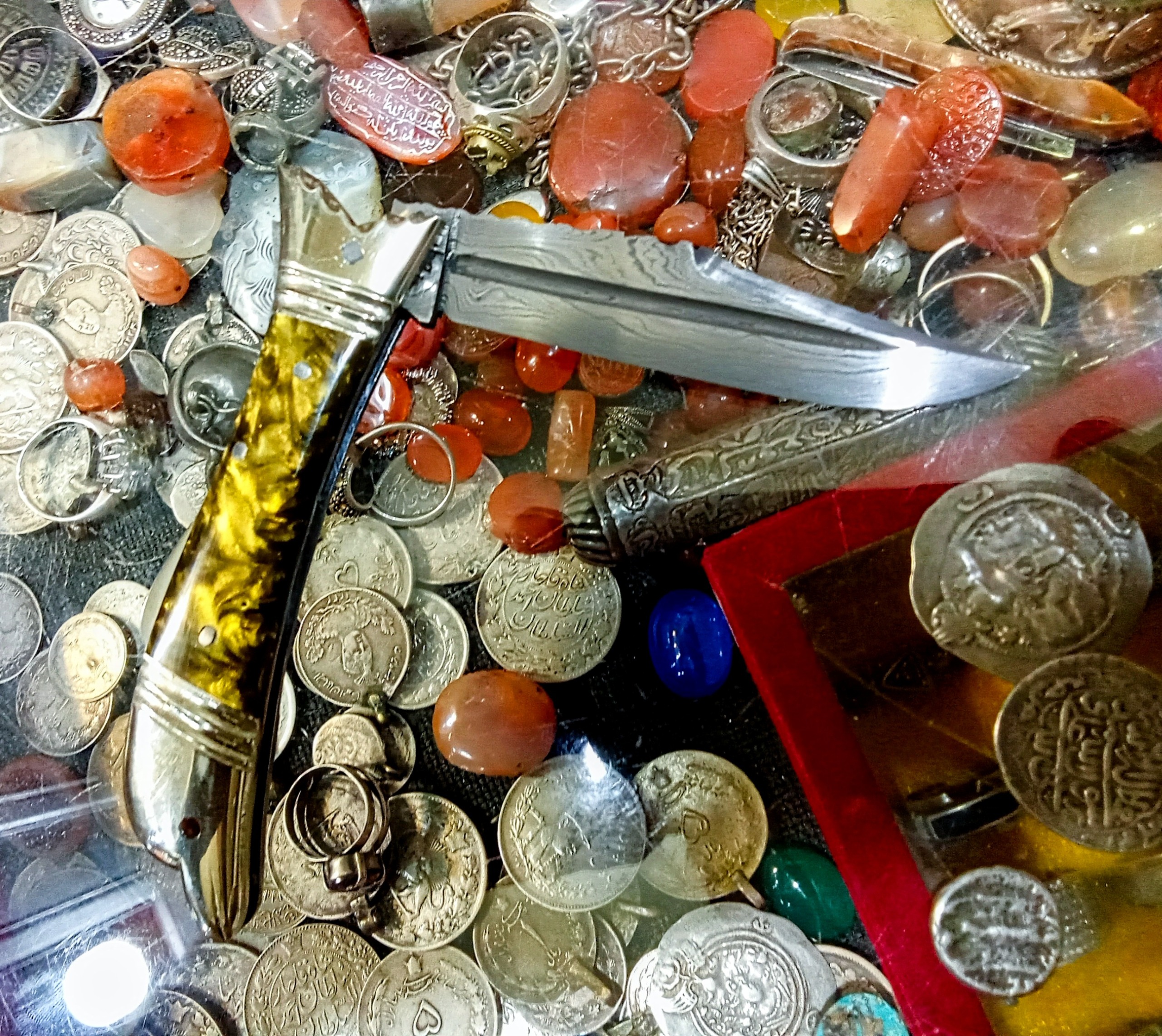 چاقوکلکسیون مدل دلفین کهرباتیغه دمشق استادشعبانی