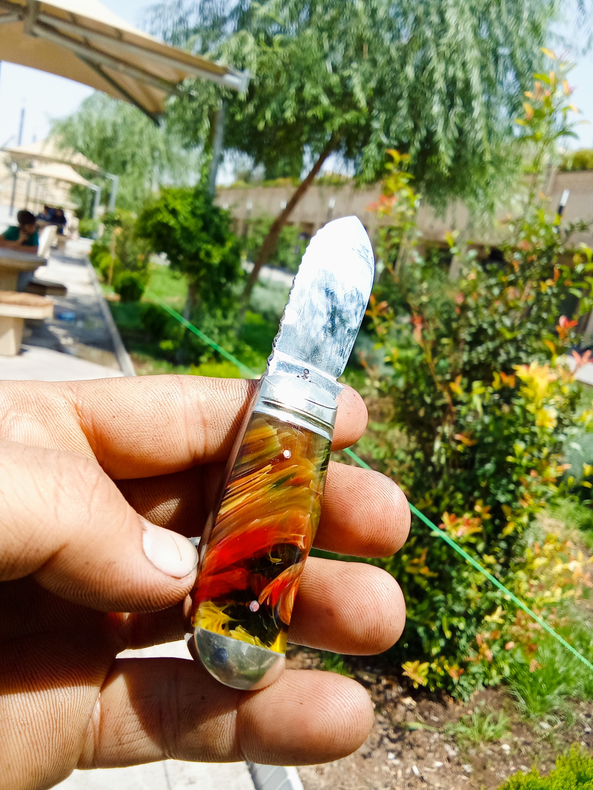 چاقوکلکسیون مینیاتوری تپل دسته کهربا استادشعبانی14