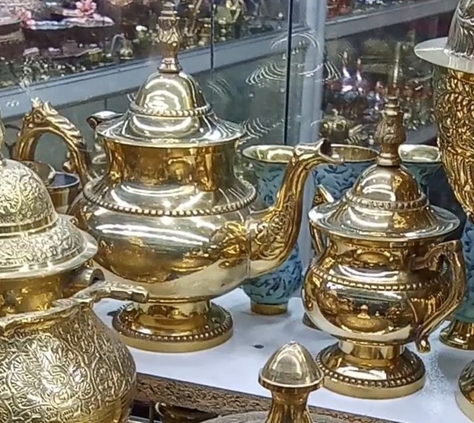 ست سه تایی سلطنتی کلکسیونی چای قهوه خوری برنجی