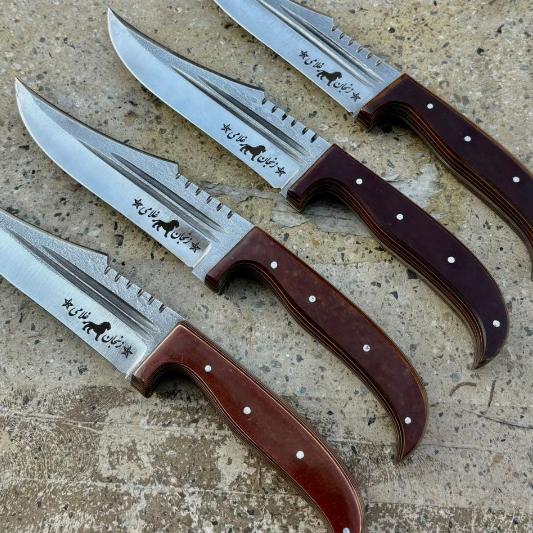 چاقوشکاری دسته کایچوتیغ فولادآبدیده استادغلامی