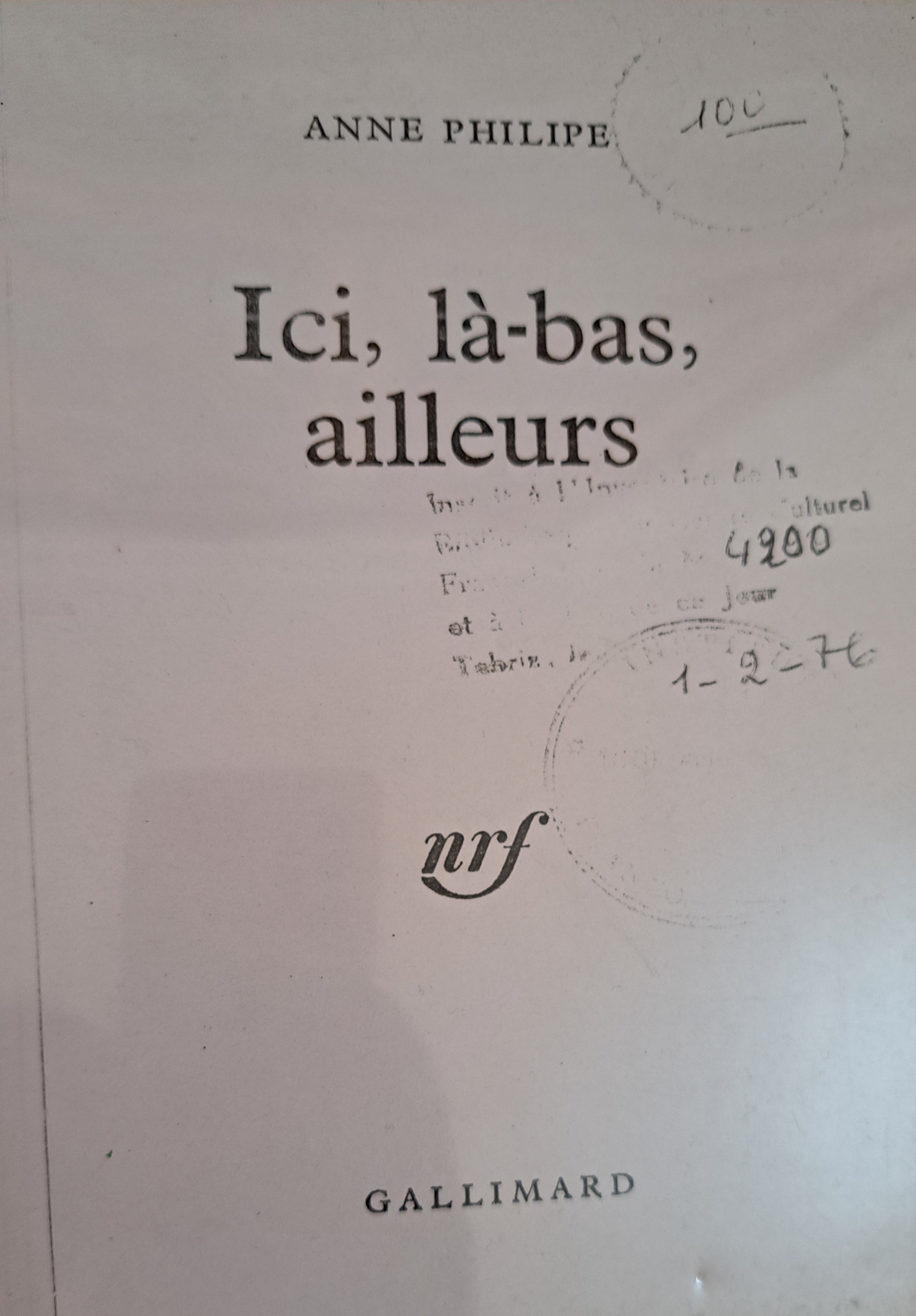 کتاب Ici, là-bas, ailleurs