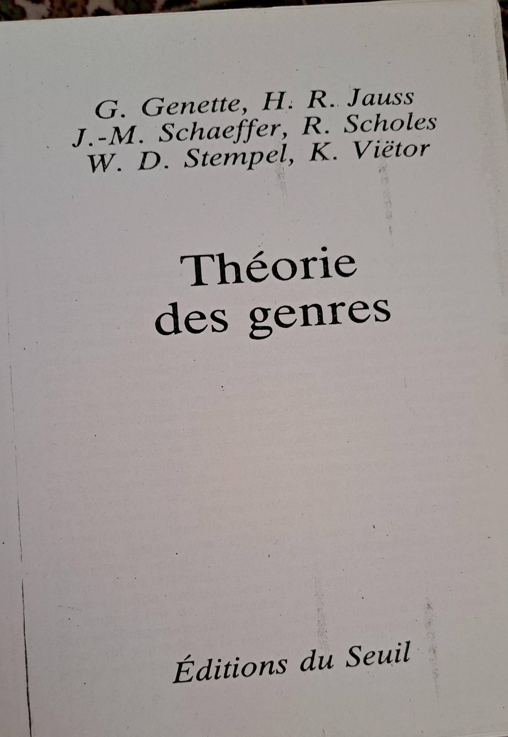Théorie des genres