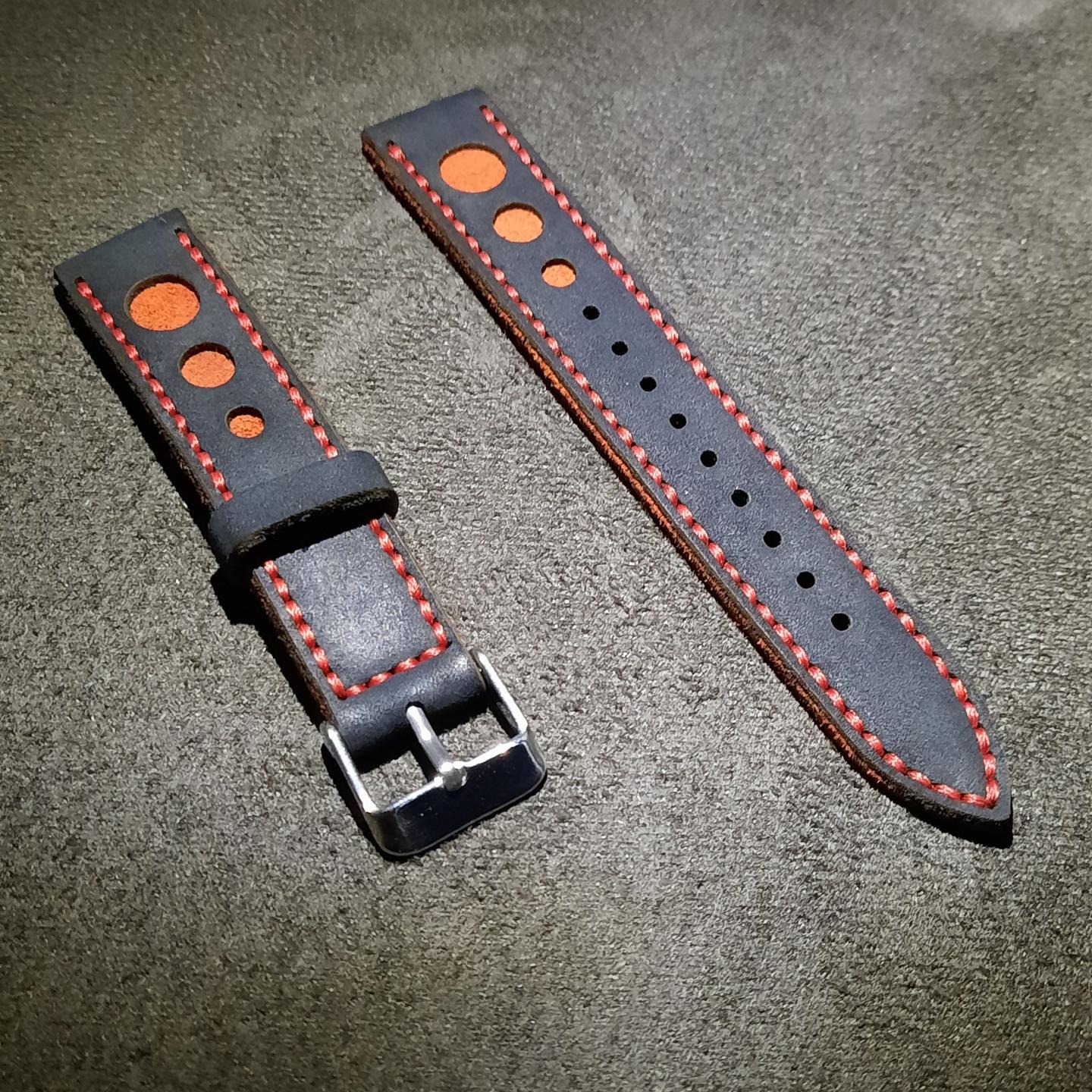 بند ساعت چرمی دست دوز سایز 18 کد 1805