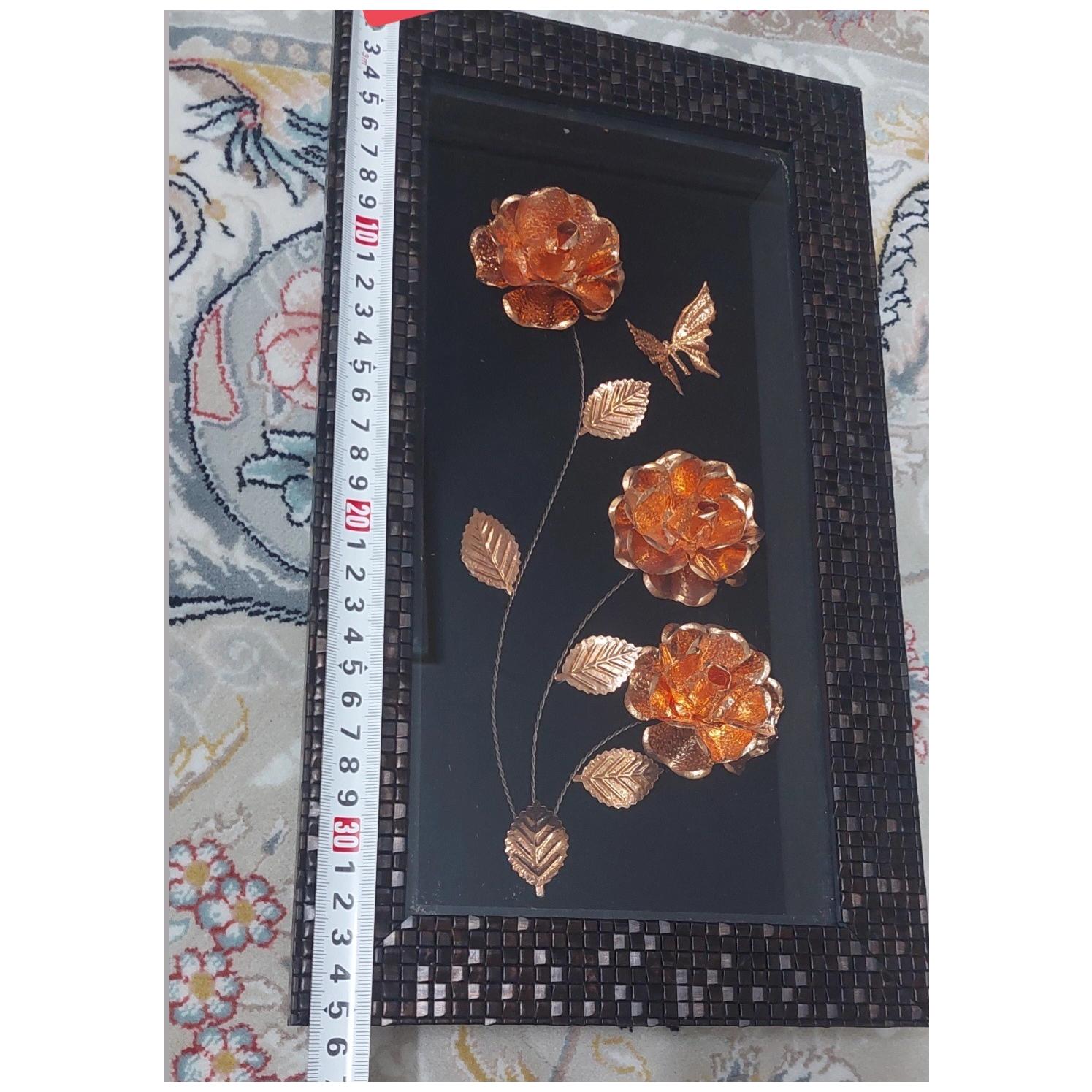 تابلو دیواری 3گل با گلای مسی