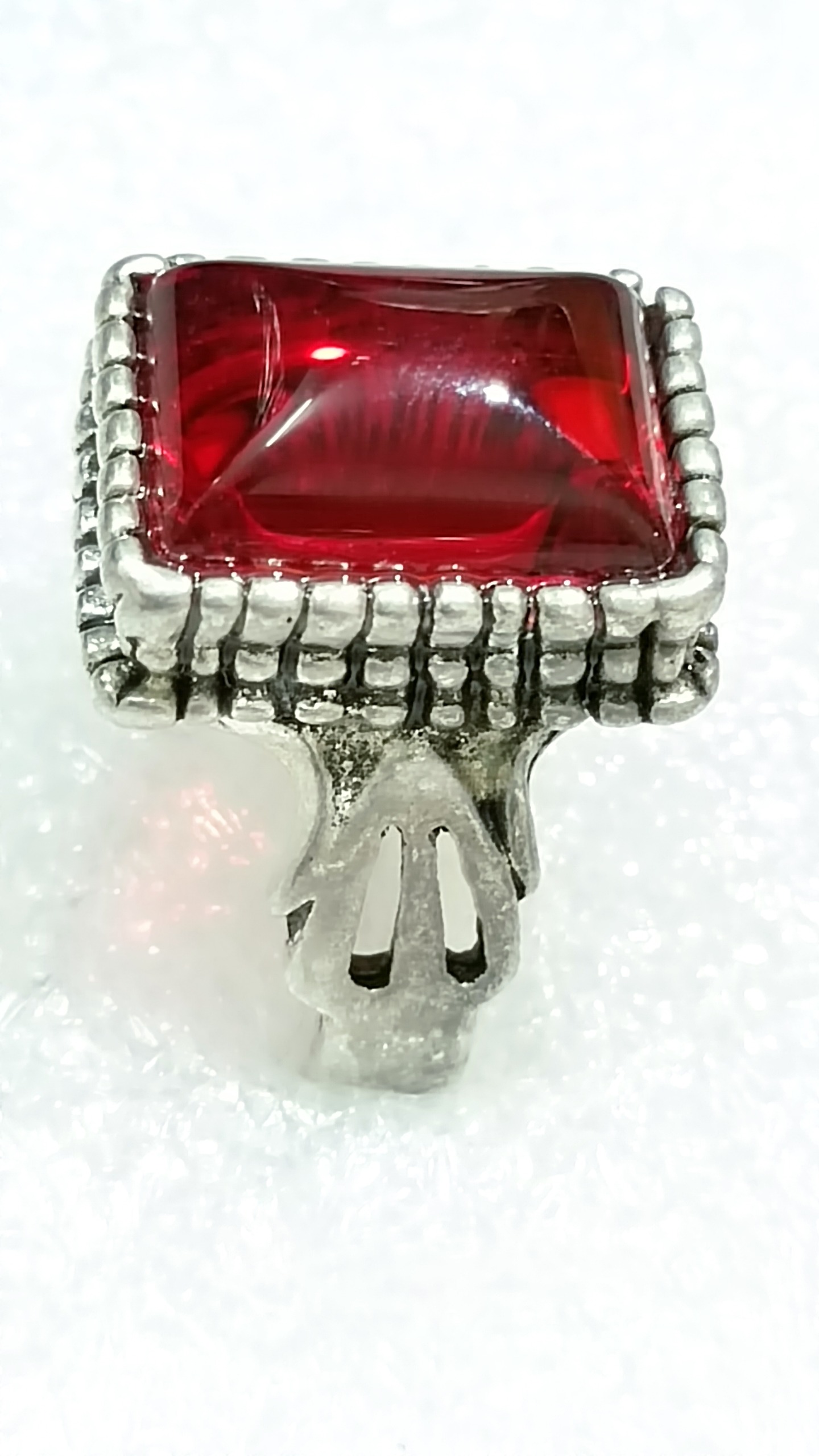 حراج انگشتر ظریف، نگین یاقوت سرخ مصنوعی