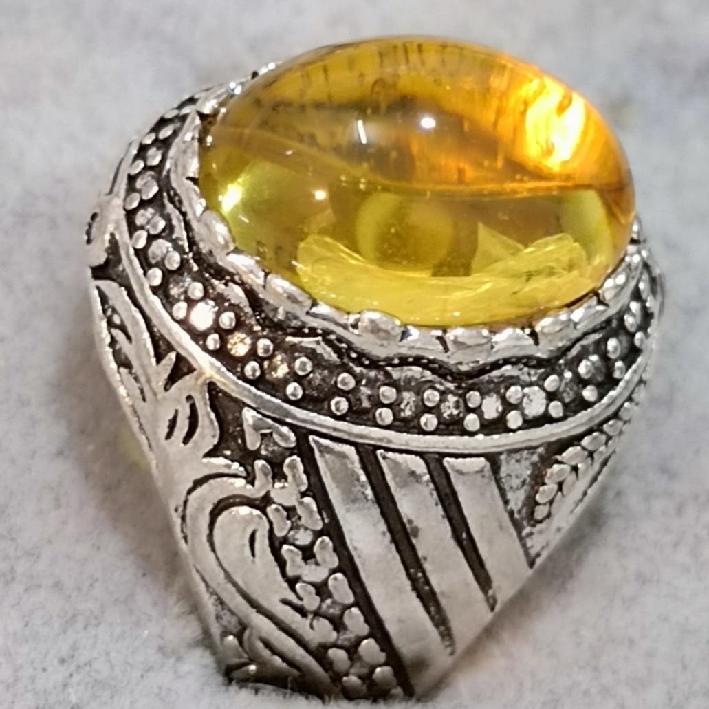 حراج انگشتر نگین عسلی