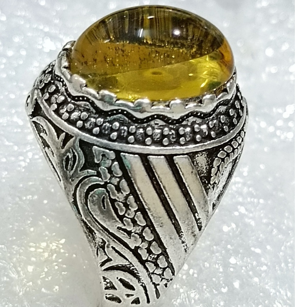 حراج انگشتر نگین عسلی