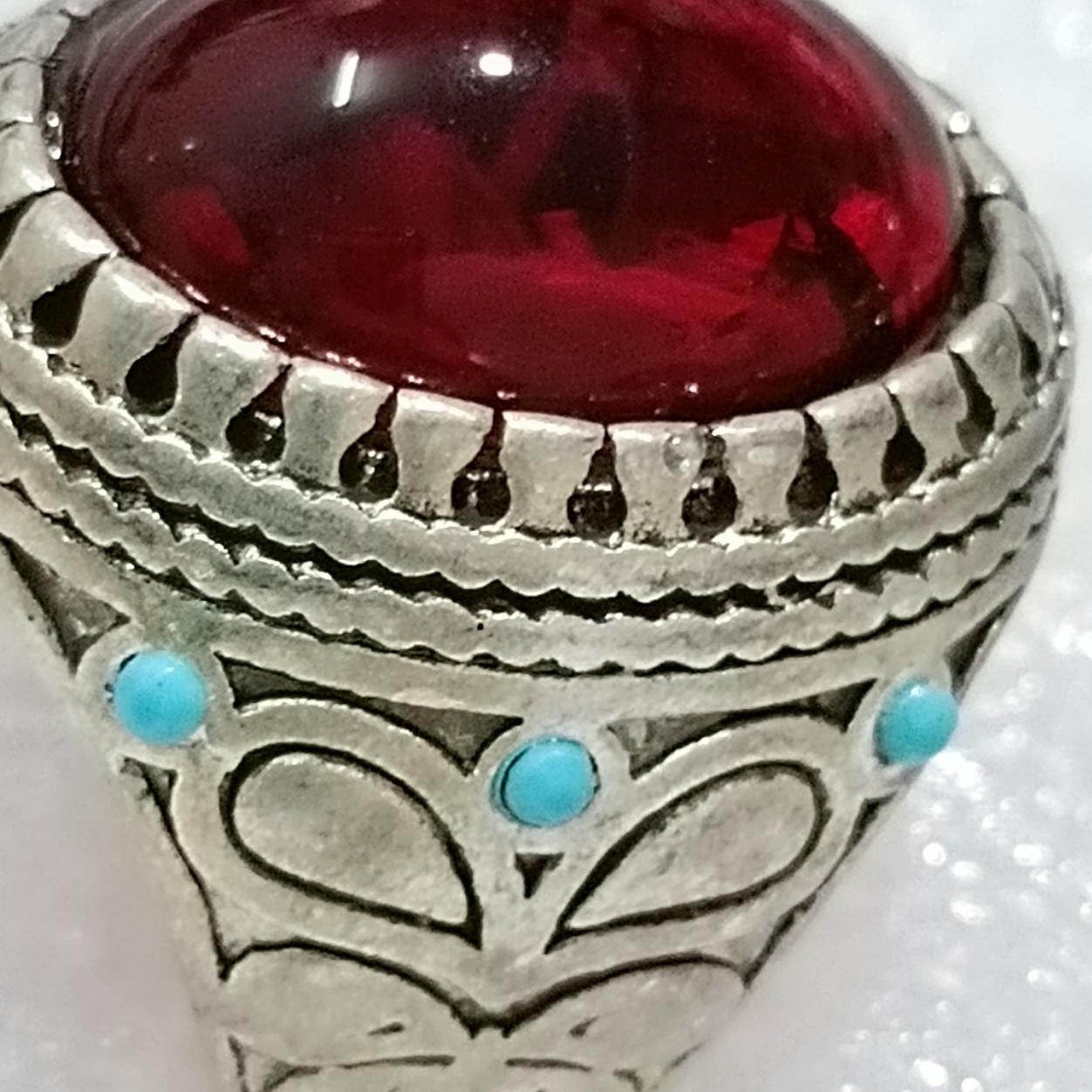 انگشتر یاقوت سرخ مصنوعی وارداتی حراجی