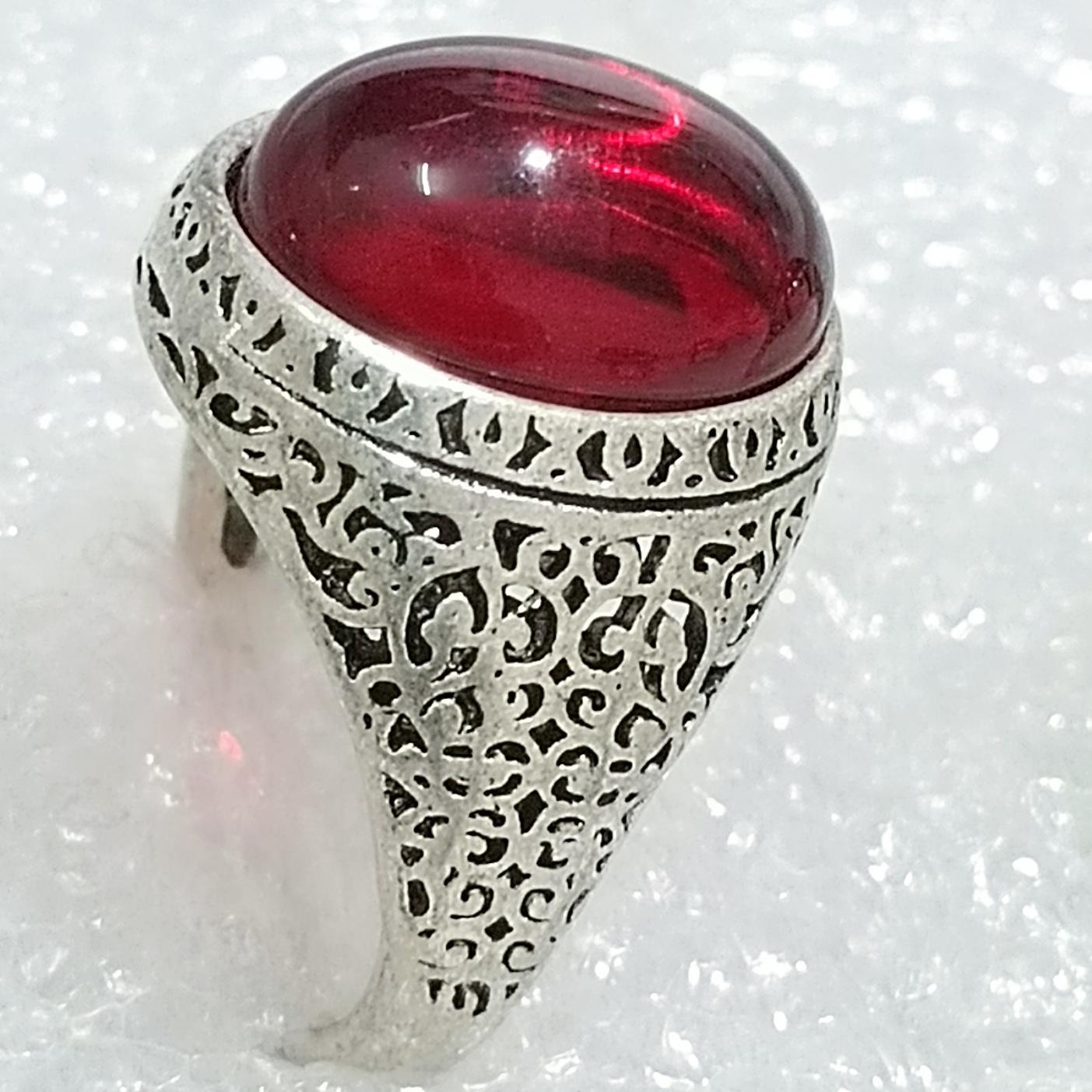 حراج انگشتر وارداتی یاقوت سرخ رنگ مصنوعی