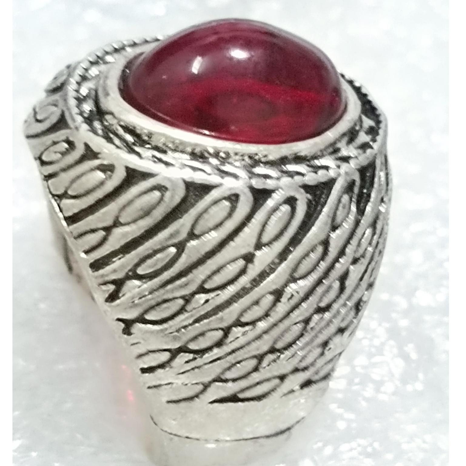 حراج انگشتر وارداتی یاقوت سرخ رنگ مصنوعی