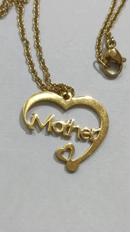 گردنبند وارداتی رنگ ثابت طلایی رنگ mother