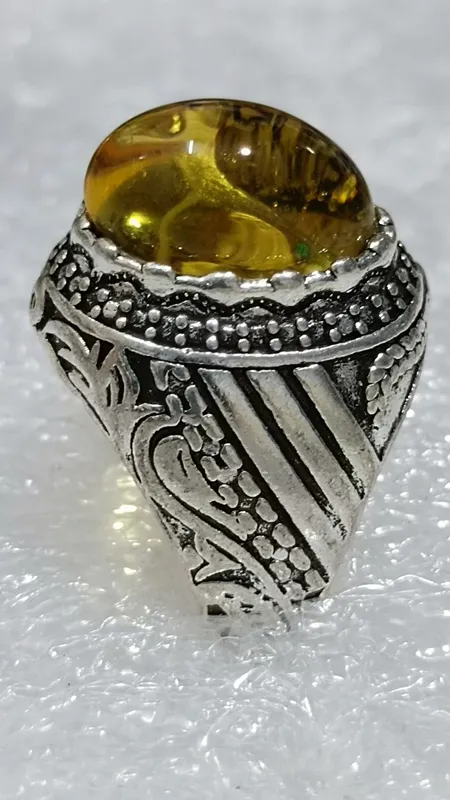 حراج انگشتر نگین عسلی