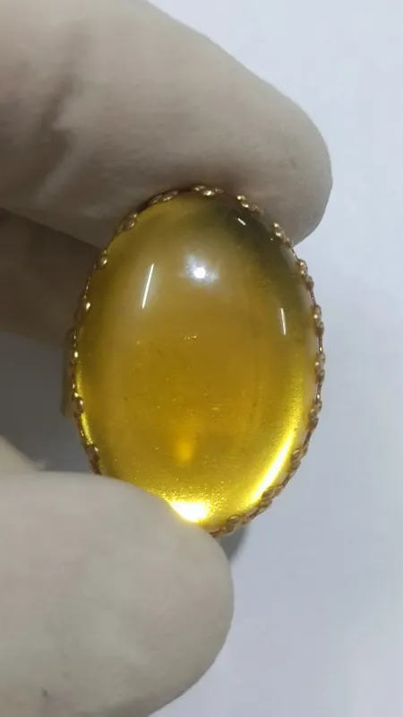 حراج انگشتر عسلی رکاب طلایی