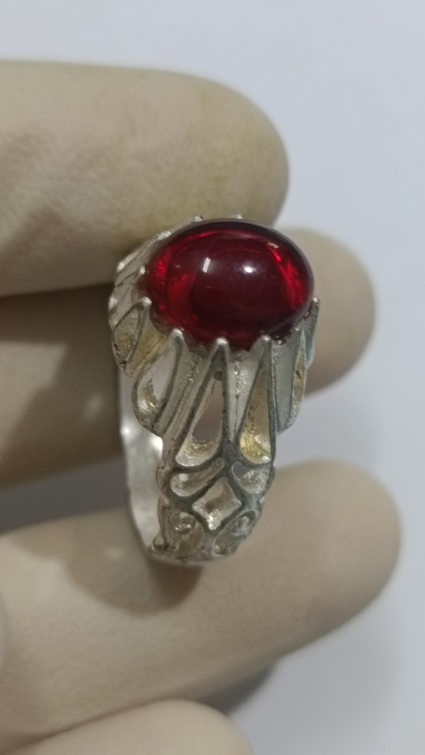 انگشتر ظریف قدیمی آنتیک ، بدلی