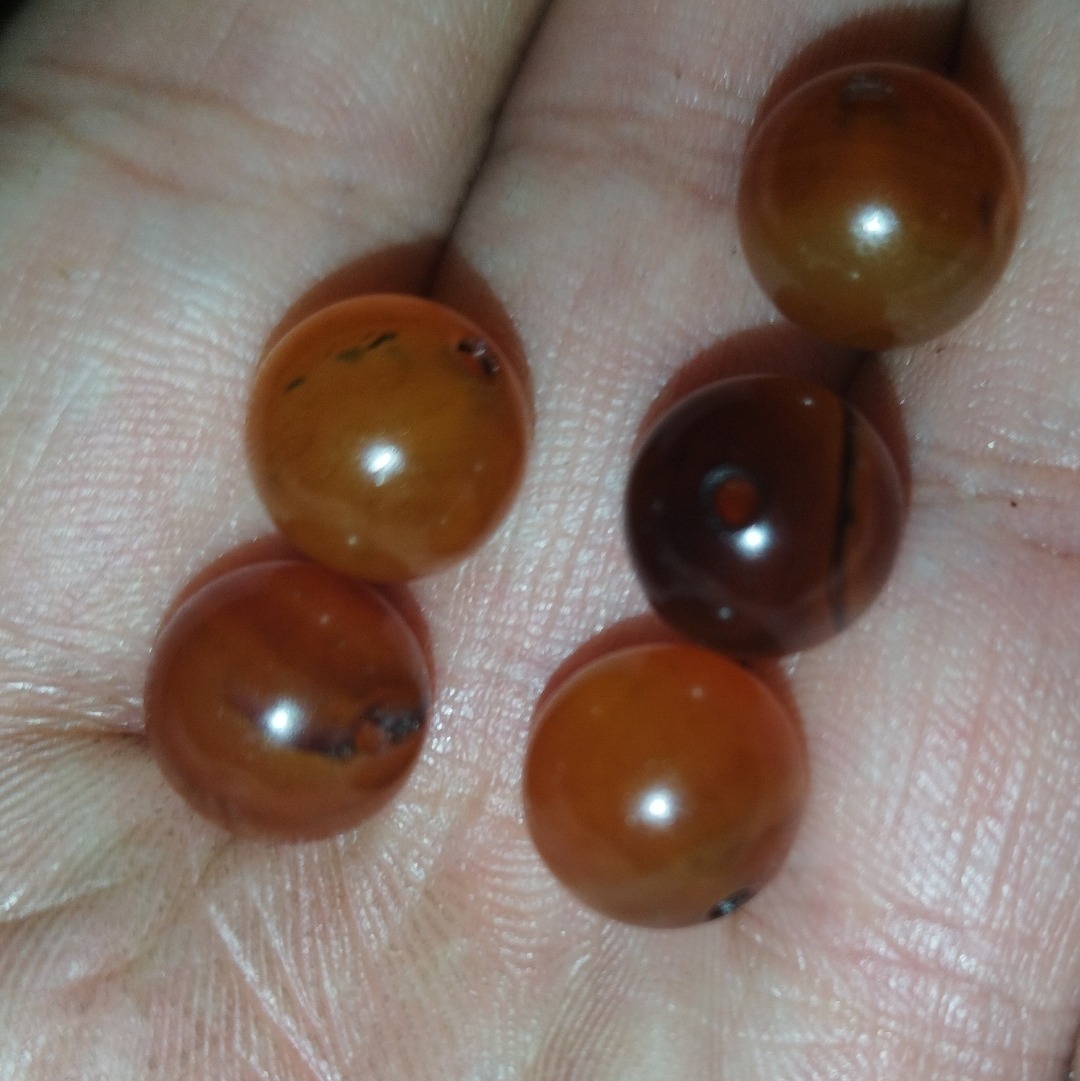 5 عدد مهره سایز 8 عقیق معدنی یمنی اصلی