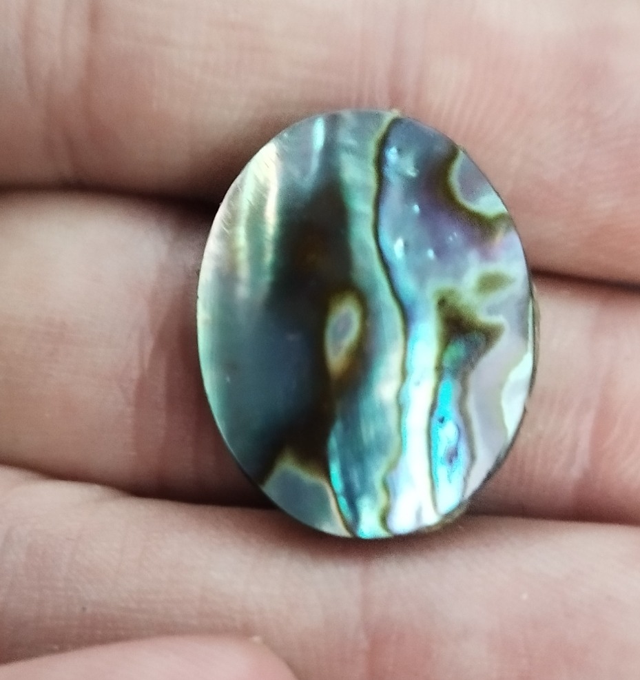 نگین معدنی طبیعی صدف آبالون 3 گرمی