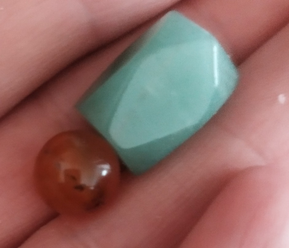 2 عدد مهره معدنی آونتورین 5گرم عقیق یمنی سایز 8