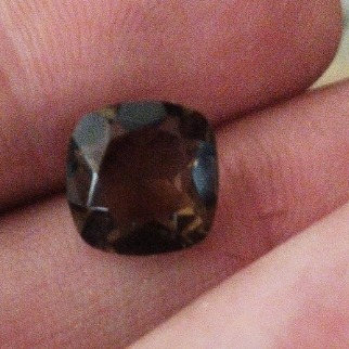 نگین معدنی تراش الماسی 2 عدد کوارتز دودی معدنی