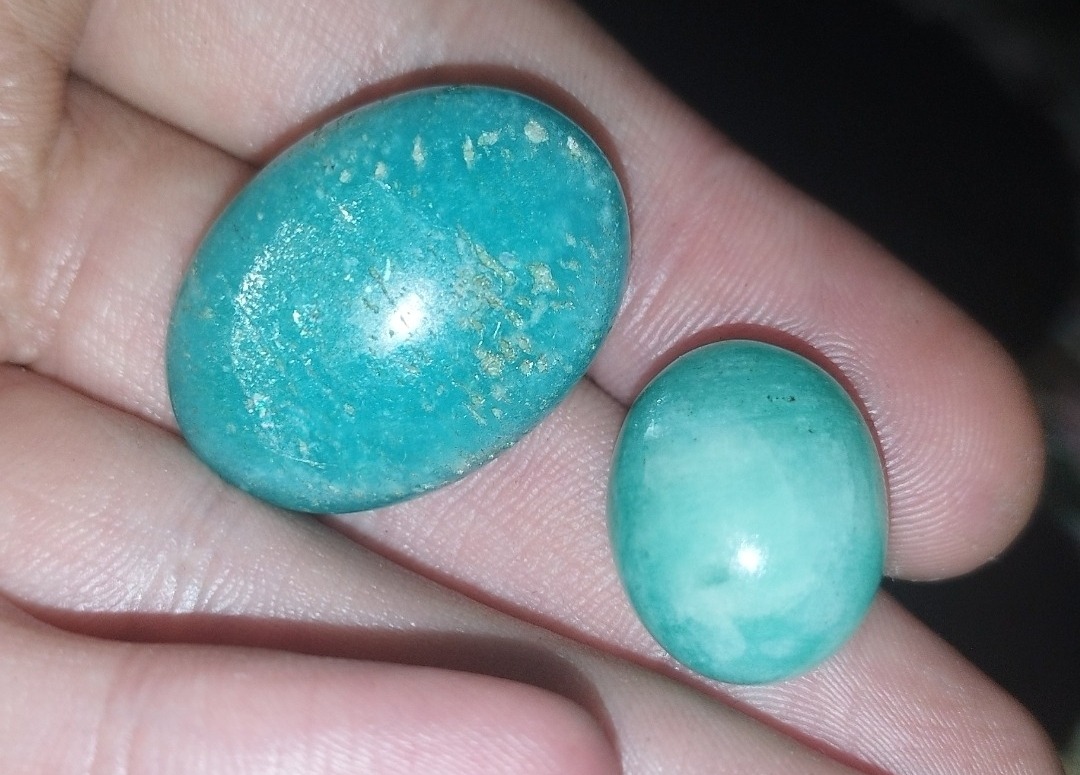 2 عدد نگین معدنی آمازونیت روسی خواص دار