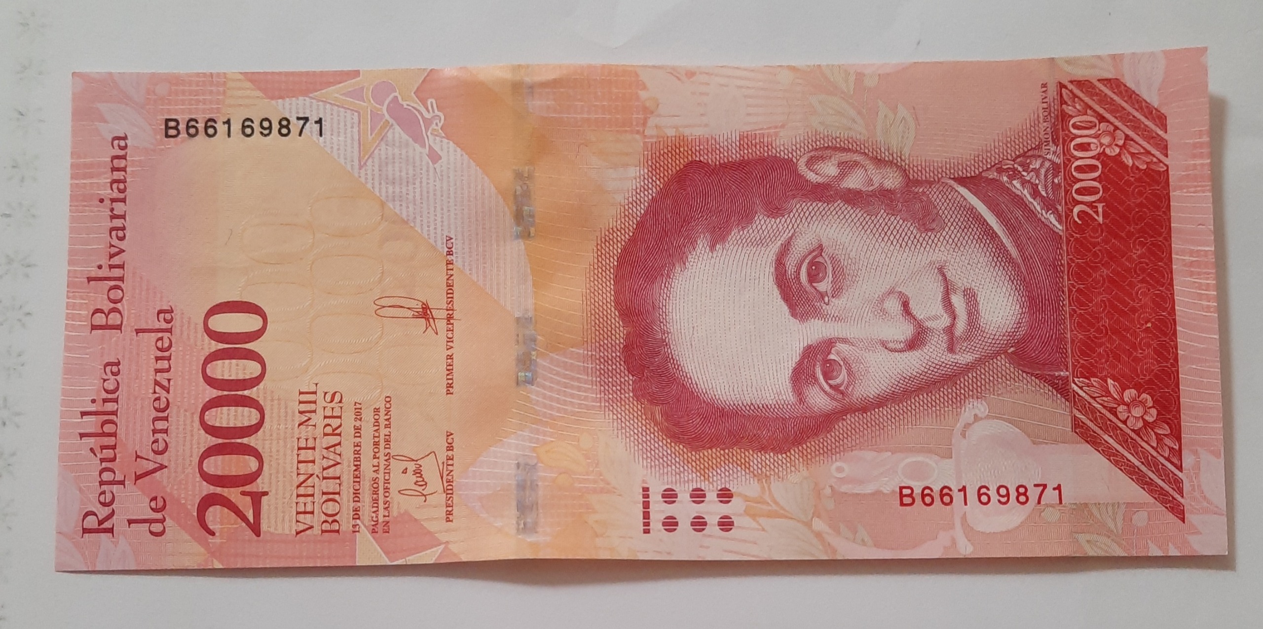 تک(جفت نیست)سوپربانکی اسکناس 20 هزار ونزوئلا