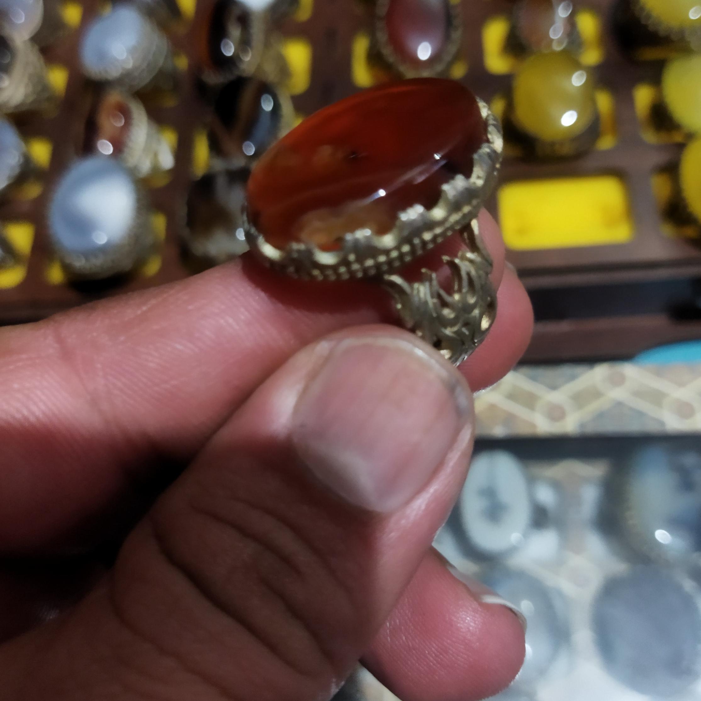 حراجی انگشتر عقیق سلیمانی