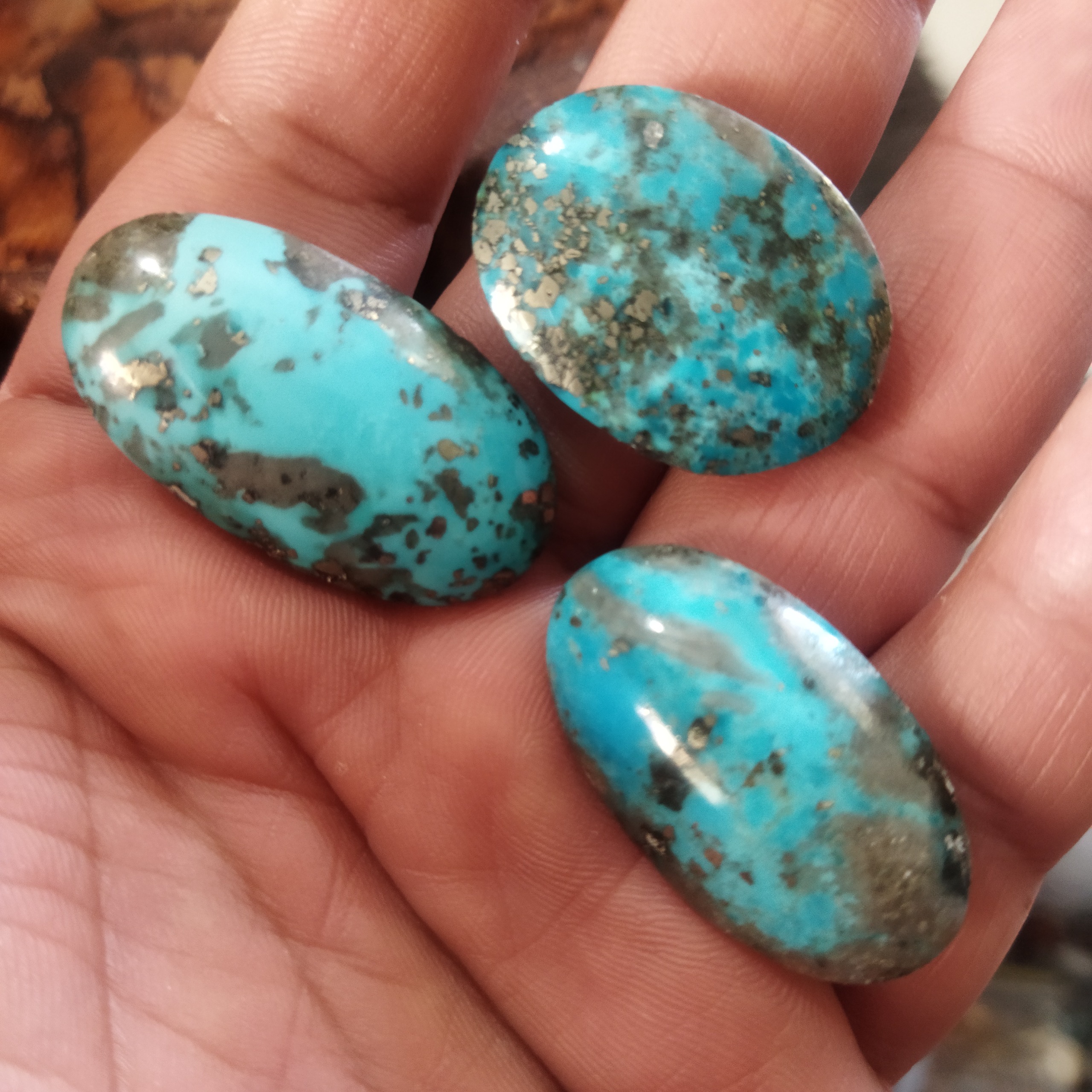 3 عدد فیروزه درشت جوندار