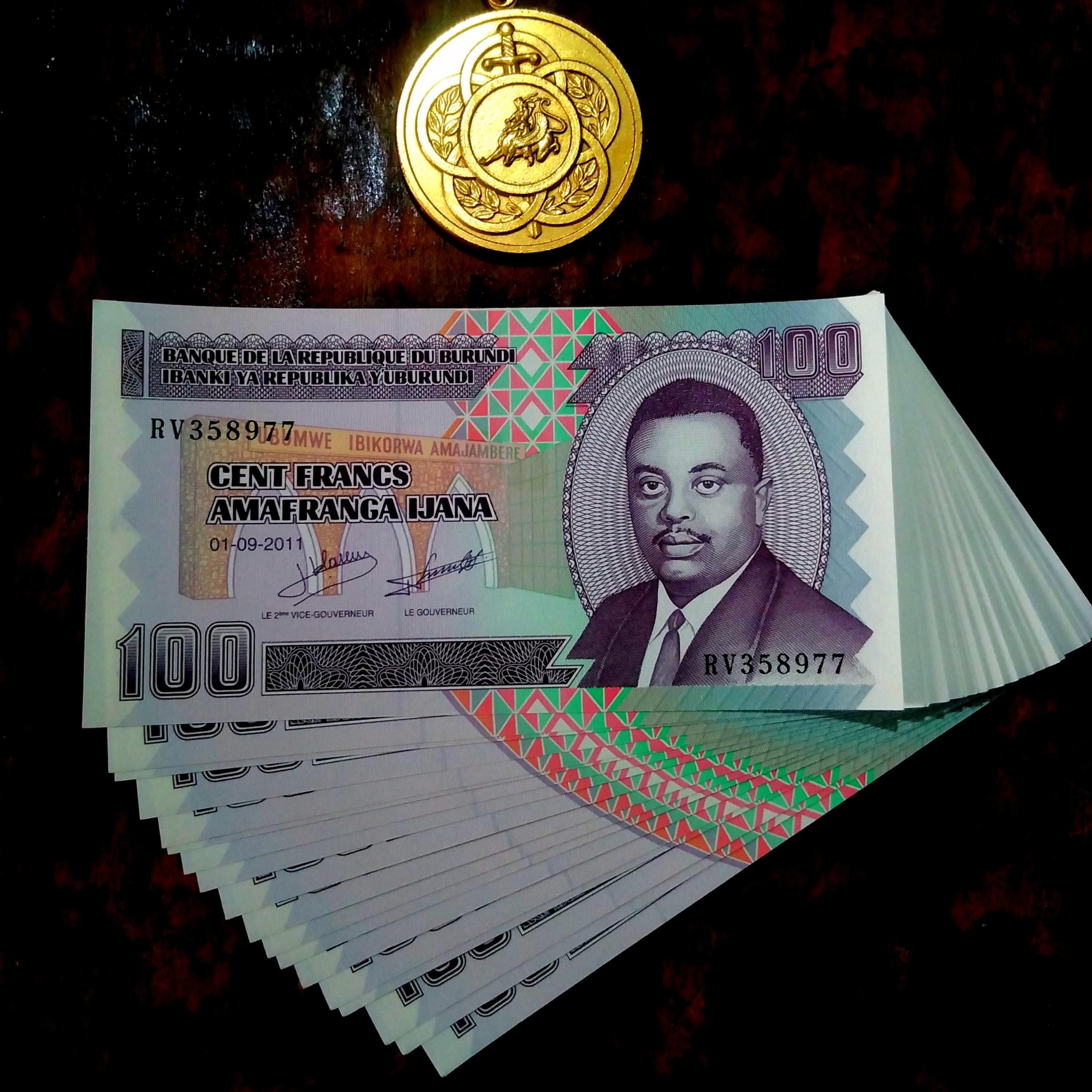 1 جفت اسکناس 100 فرانک بوروندی