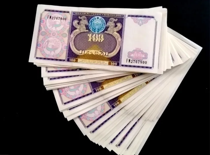 حراجی 3 برگ اسکناس 100 سوم ازبکستان