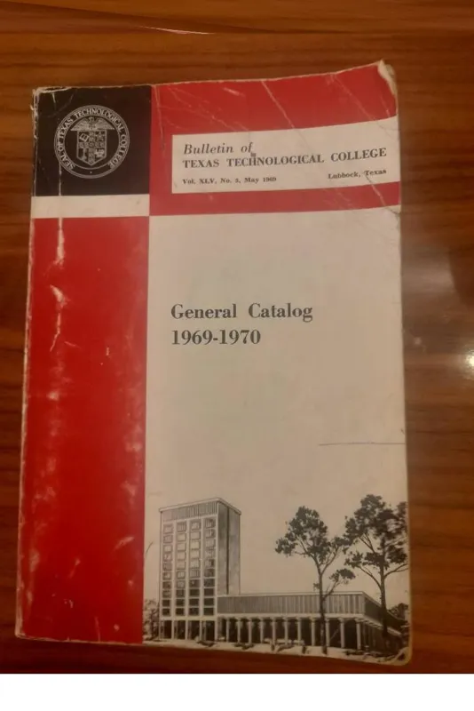 بولتن texas technological collegeسال 1970-1969
