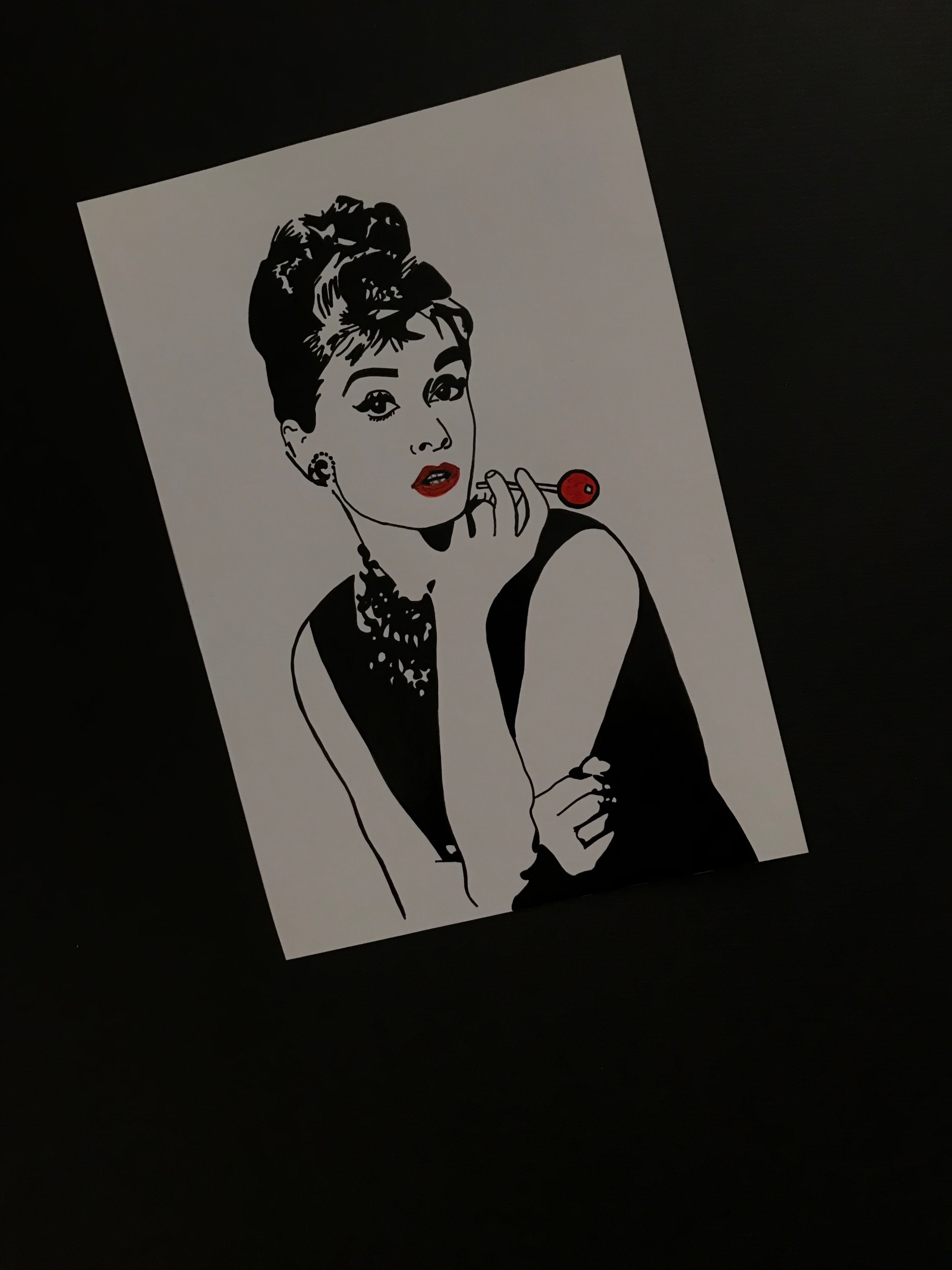 نقاشی پوستری آدری هپبورن