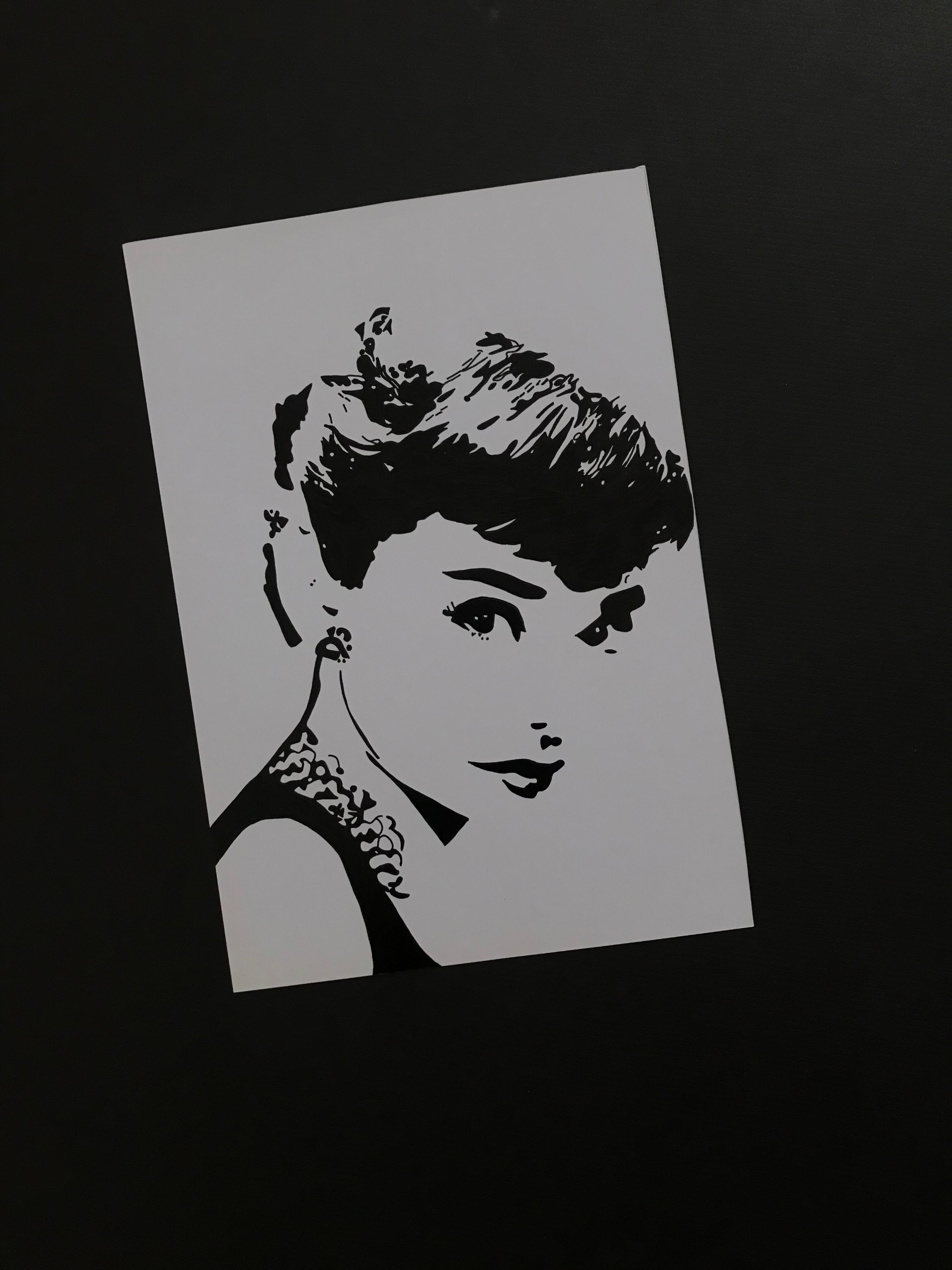 نقاشی پوستری آدری هپبورن