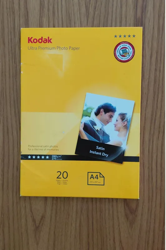 کاغذ عکس کداک ساتین A4 وزن 280 گرم بسته 20 برگی